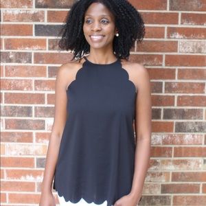 Black Scallop Top